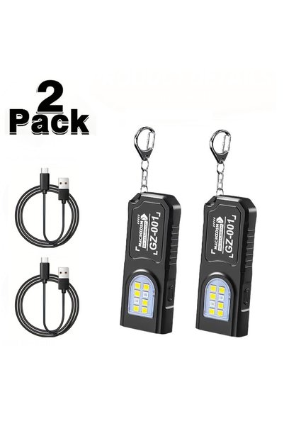 Choice 2Pcs Portable Keychain Flashlight Charging Mini Keychain Lamp with Bot...