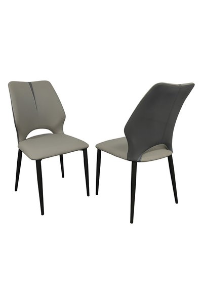Vivendo Scaun de dining premium, tapitat, cu design ergonomic, gri deschis