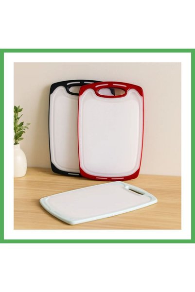 Nur store Çanta Cutting Board 31x20 cm - Plastic, with Non-Slip Silicone Edge...