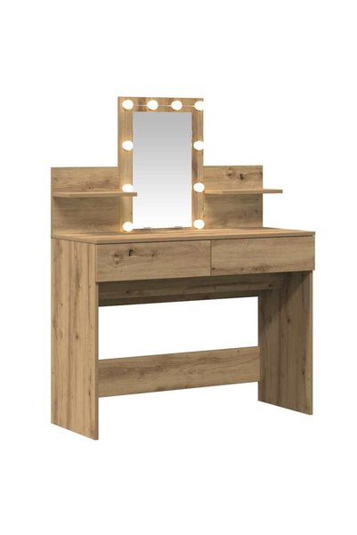 vidaxl Masă de Machiaj cu sertar Stejar Artizanal 100 x 40 x 130 cm