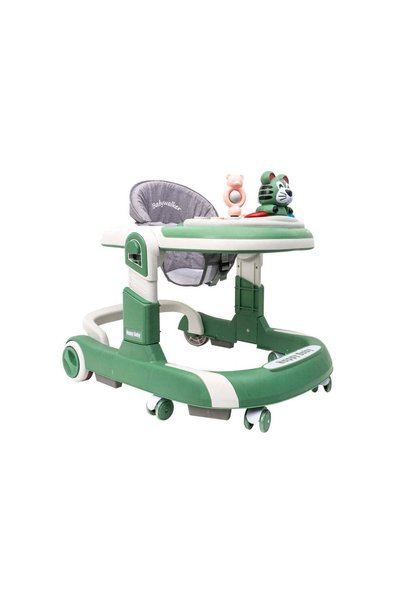 FOXMAG24 6-wheel silent walker, adjustable seat, easy folding, green, 6 months+