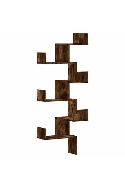 vidaxl Raft colțar perete stejar fumuriu 45x45x147 cm lemn prelucrat