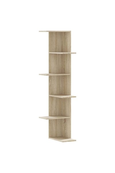 vidaxl Raft colțar perete stejar sonoma 36,5x36,5x140cm lemn prelucrat
