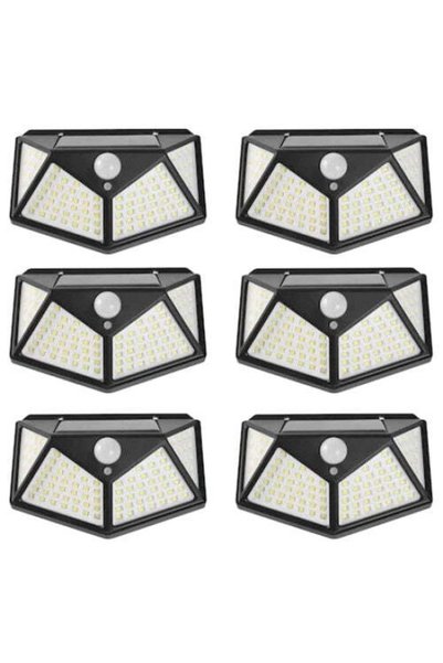 FOXMAG24 Set de 6 lumini solare, senzor de mișcare, 3 niveluri de iluminare, ...