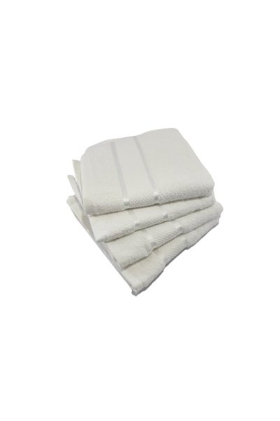 OEM Σετ 4 λευκών πετσετών προσώπου, 50 x 90 εκ., 100% βαμβάκι, 400 GSM