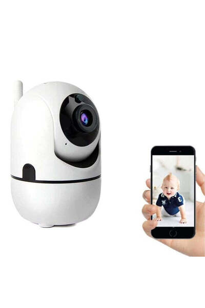 FOXMAG24 WiFi IP Camera, 360° Rotating, Full HD, Night Vision, White