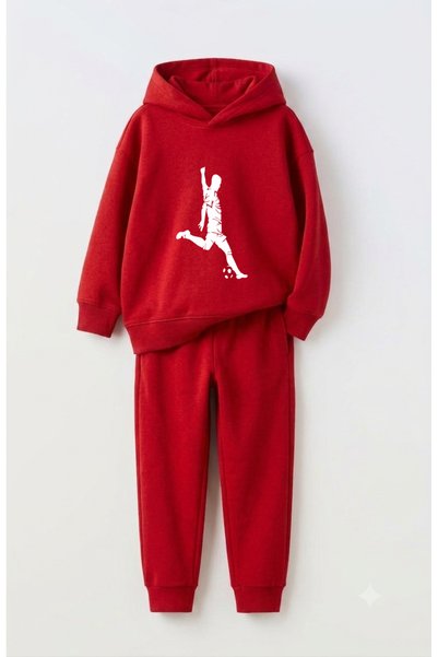 Let's Wear Footballer Premium Sweatshirt & Tracksuit Set for Kids - 2-Piece S...