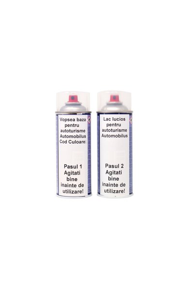 Automobilus Set spray vopsea baza si lac Automobilus, pentru Peugeot, Gri, EY...