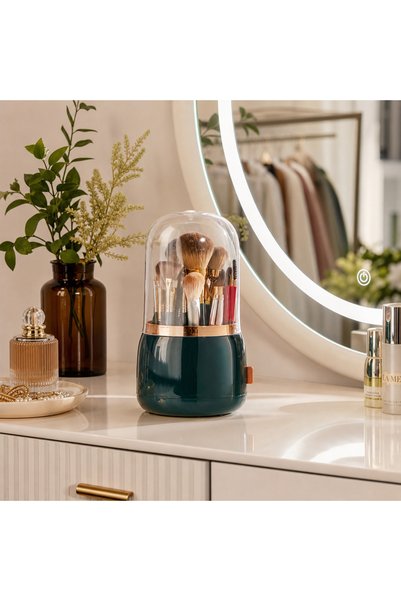 Vivendo Cutie Depozitare Pensule Machiaj Rotativa Capac Transparent Organizator