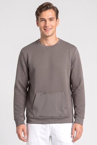 Apana Men Sportswear Fit Long Sleeve Outdoor Sweatshirt, Dark Grey