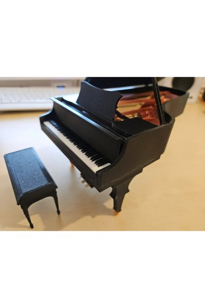 DU&ER 1:10 Scale Grand Piano Model, Movable Parts, Decorative Musical Accessory.