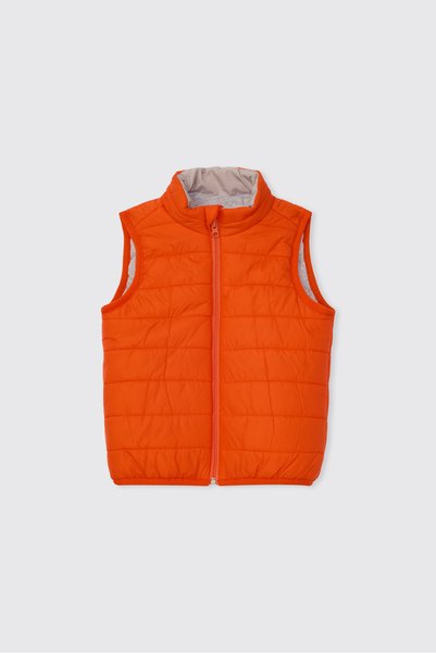Panço Unisex Baby/Child Quilted Padded Orange Vest