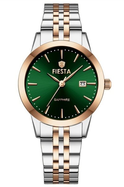 Fiesta ساعة يد نسائية F26007L بسوار من الفولاذ.