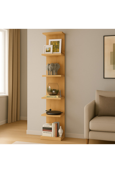 Vivendo Bibliotecă de perete, 5 rafturi, design modern și compact, 180x34.6x3...