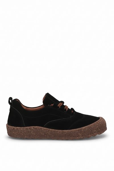 Ayakkabı Fuarı Elit Asscl050S Women's Genuine Leather Casual Shoes, Black.