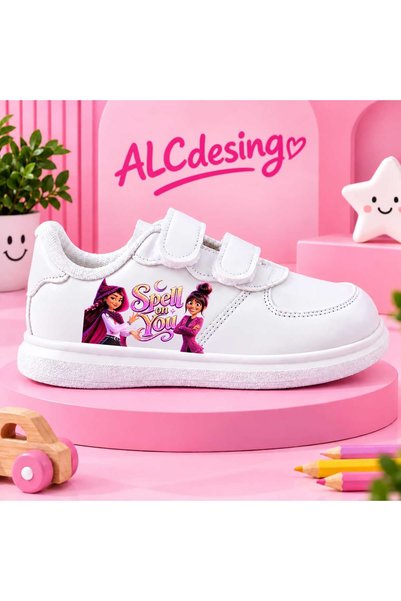 alcdesing حذاء رياضي أبيض للفتيات من ماركة "هكسد"، مزين بتفاصيل مطبوعة، مناسب...
