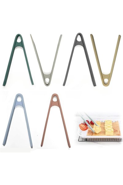 TERRIFI 6 Pcs Small Silicone Tongs, Non-Slip Heat Resistant Tips, Food Grade ...