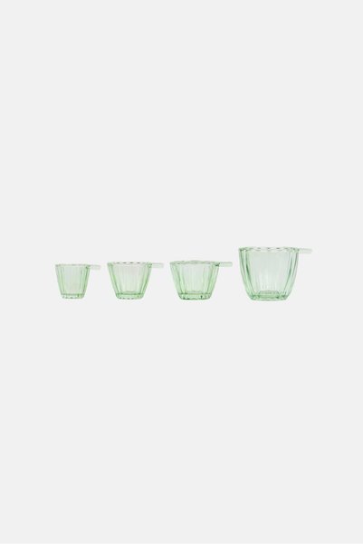 Gourmet 4 Piece Modern Nesting Measuring Cup Set, Green