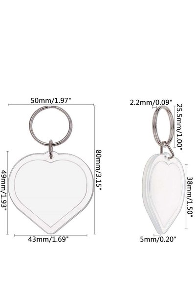 Choice 25PCS A 25PCS Clear Acrylic Love Heart Blank DIY Insert Photo Picture ...