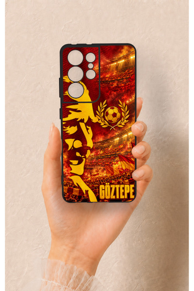 Vip Case Samsung S21 Ultra Compatible, Göztepe-Themed Patterned Silicone Case.