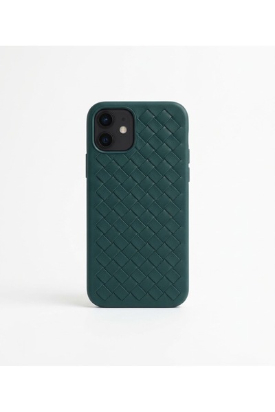 kılıfınbenden Iphone 11 pro green woven pattern case model.
