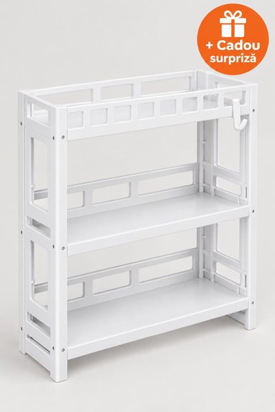 OferteTop Etajeră Baie pe 3 Niveluri, Montare pe Perete sau pe Blat, Plastic ...