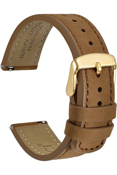 WOCCI Retro Watch Bands, Nubuck Leather, Quick Release Replacement Straps, St...