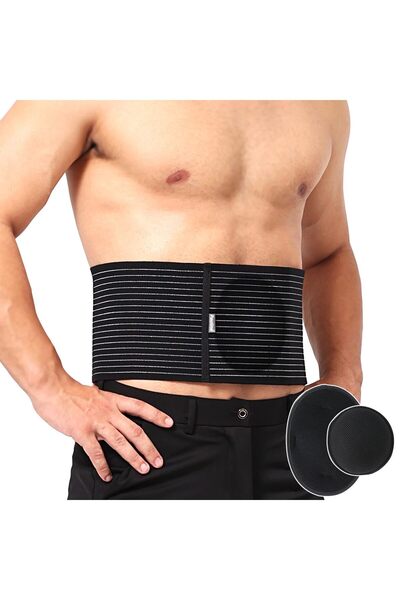 Pauline Umbilical Hernia Belt with 2x Compression Pads, Abdominal Support Bin...