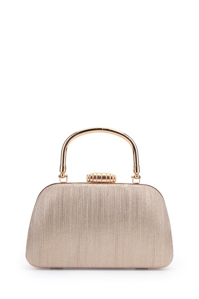 minebag Aura Women's Evening Bag with Metal Handle and Chain Strap.