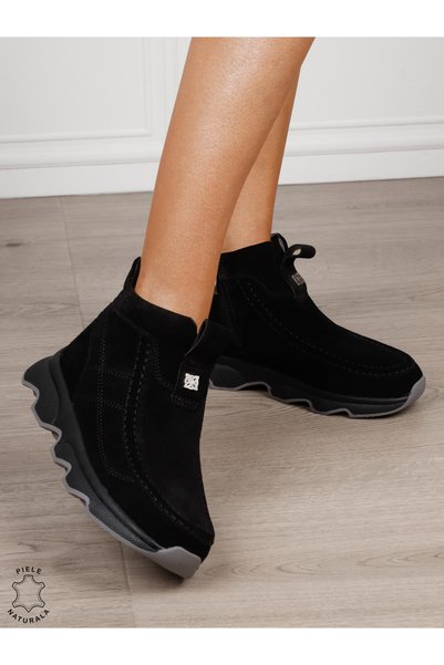 ANGEL BLUE Ghete damă din piele naturală întoarsă cu finisaj casual