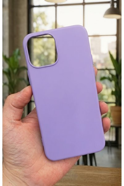 kılıfınbenden Iphone 14 pro max purple silicone case model.