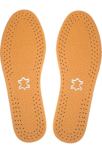 ASKIND 1Pair Breathable Leather Insoles, Ultra Thin Natural Leather Shoe Inso...
