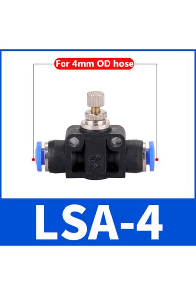 Choice صمام تحكم هوائي LSA-4-5PCS (5 قطع) للتحكم في السرعة مع موصل أنبوب سريع...