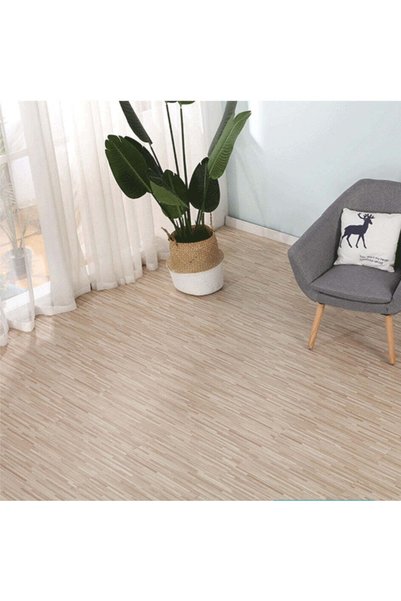 Vivendo Πλακάκια δαπέδου, αυτοκόλλητα PVC, μοτίβο ξύλου, 2mm, Φυσική Δρυς