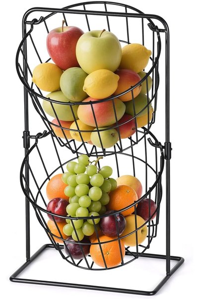KASTWAVE 2 Tier Fruit Basket, Countertop Fruit Vegetable Bowl for Kitchen Cou...