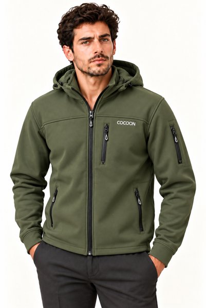 COCOON Muška softshell jakna sa kapuljačom i rajsferšlusom, sa džepovima, jak...