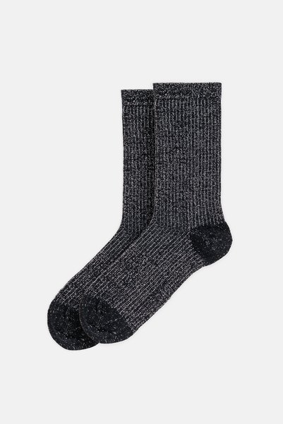 Dagi Șosete din bambus cu lurex negru