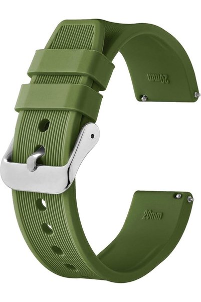 BISONSTRAP Silicone Watch Band 18mm 20mm 22mm 24mm Quick Release Rubber Repla...