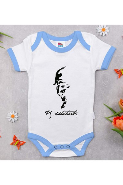 Bk Gift BK Kids Atatürk-Themed Blue Baby Bodysuit-22, 0–3 Months