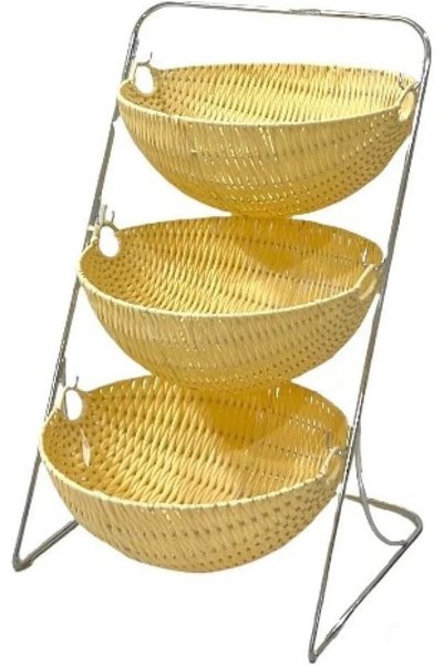 cc bin shihon Rattan Vegetable and Fruit Kitchen Organizer 3 Tier | Potato an...