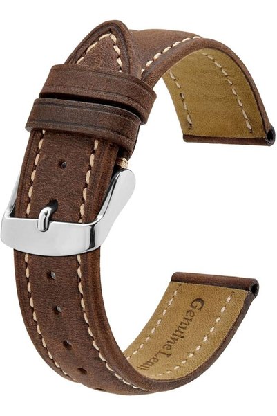 BISONSTRAP Vintage Leather Replacement Watch Strap, Band Width: 14 mm, 15 mm,...