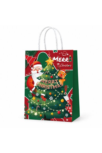 Flippy Set of 10 Christmas Gift Bags, Flippy, Santa Claus, Reindeer and Tree,...