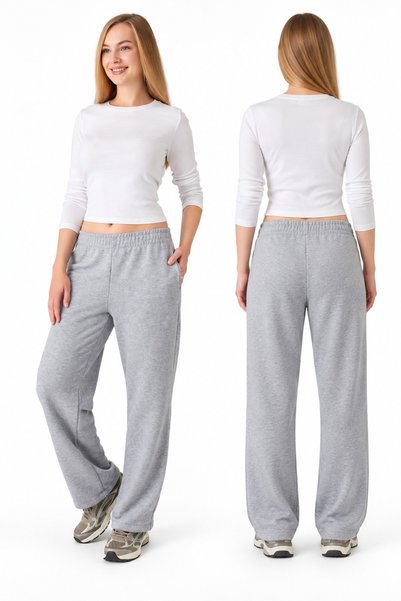 REN Women's black pocket sweatpants with elasticated cuffs / 2-thread sweatpa...