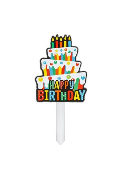 ANTBRO Decorațiune de Petrecere din Lemn cu Tort Happy Birthday 30x14cm, Băț ...