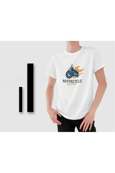 Bk Gift Motorcycle-Designed Men's White T-Shirt -16, Gift for a Friend, Birth...
