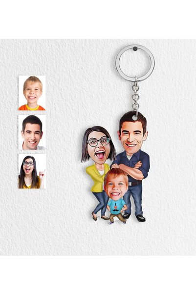 Bk Gift Father's Day Special Family Cartoon Keychain - 1