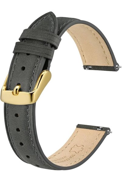 BISONSTRAP حزام ساعة أنيق مصنوع من الجلد، يتميز بآلية فك وتركيب سريع، مناسب ل...