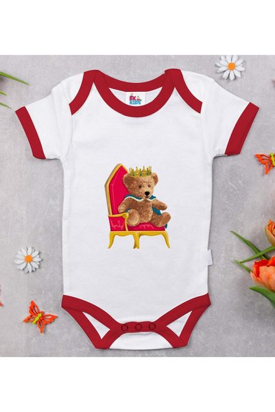 Bk Gift BK Kids Red Baby Bodysuit with King Design - 1 (0-3 Months)