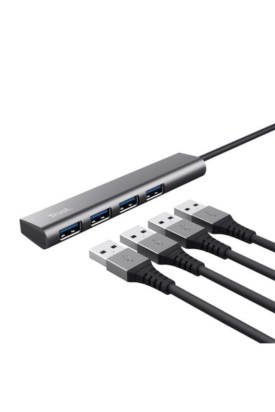Trust Hub Halyx cu 4 porturi USB 3.2 - Conectivitate de mare viteză