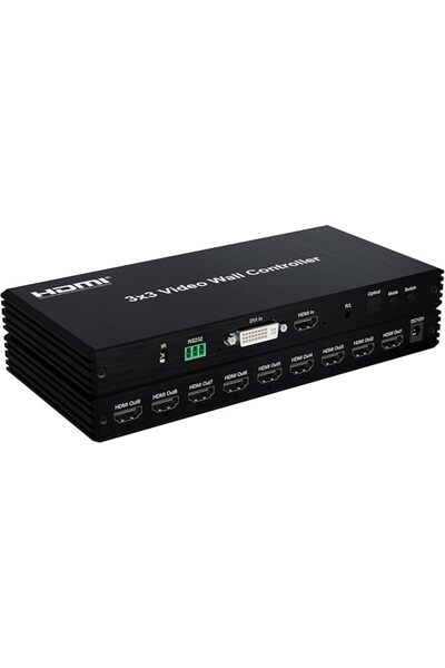 GENERAL وحدة تحكم لجدار الفيديو HDMI 3x3، معالج جدار التلفزيون DVI مع الصوت 1...